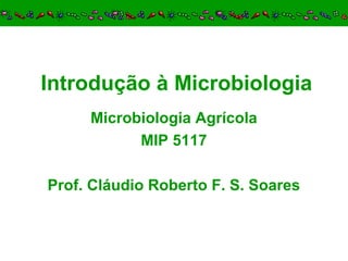 Introdução à Microbiologia
Microbiologia Agrícola
MIP 5117
Prof. Cláudio Roberto F. S. Soares
 