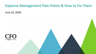 Expense Management Pain Points & How to Fix Them
June 25, 2018
 