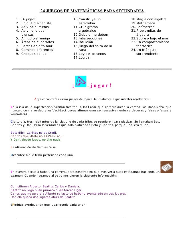 juegos de matematicas secundaria juegos de matematicas secundaria