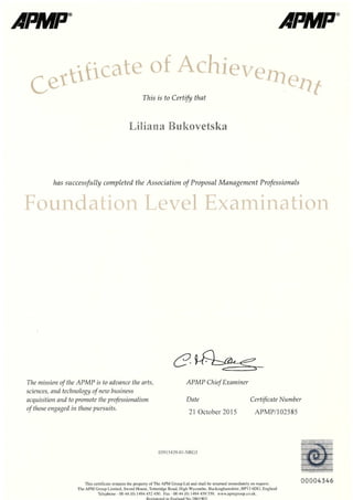 APMP Certificate_Foundation Level