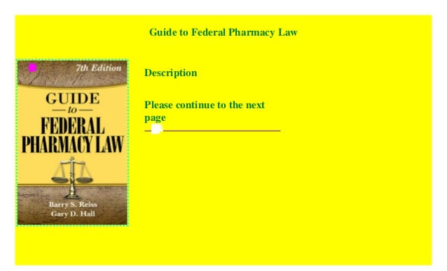Guide to Federal Pharmacy Law ((Download))^^@@