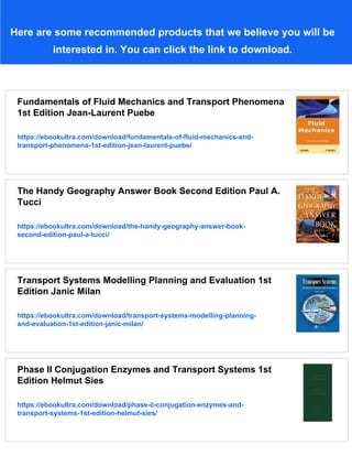 THE GEOGRAPHY OF TRANSPORT SYSTEMS 1st Edition Jean-Paul Rodrigue | PDF