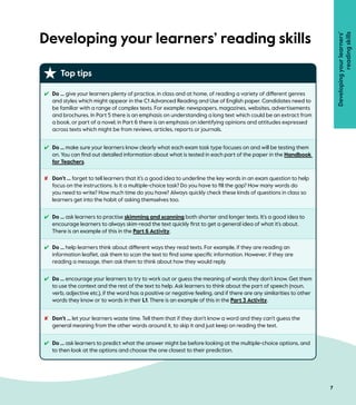 Developing Reading Skills for Cambridge C1 Advanced: A Teacher's Guide ...