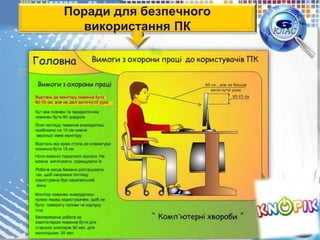 Поради для безпечного
використання ПК
 