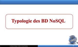 Typologie des BD NoSQL
74
Les Bases de Données NoSQL et Calcul Distribué
 