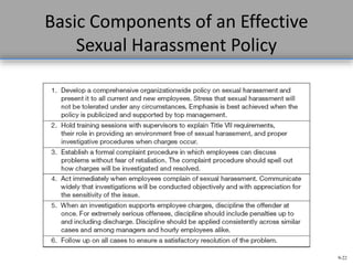 9-22
Basic Components of an Effective
Sexual Harassment Policy
 