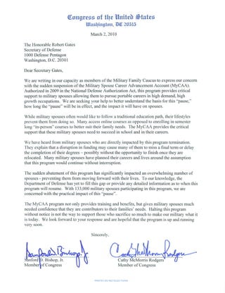 MyCAA abatement letter from Members of Congress 3.2.10