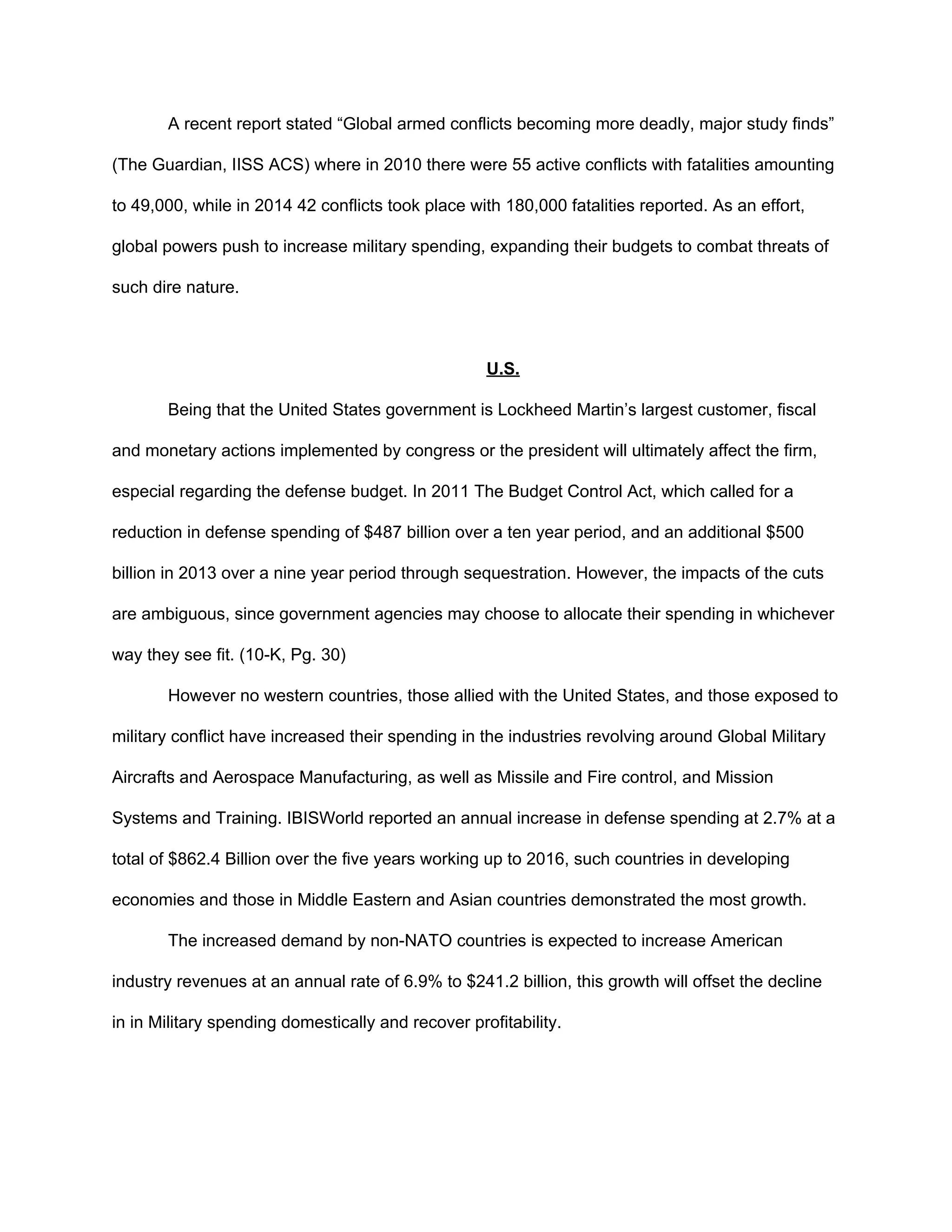 Lockheed Martin Corp. Top-down analysis | PDF