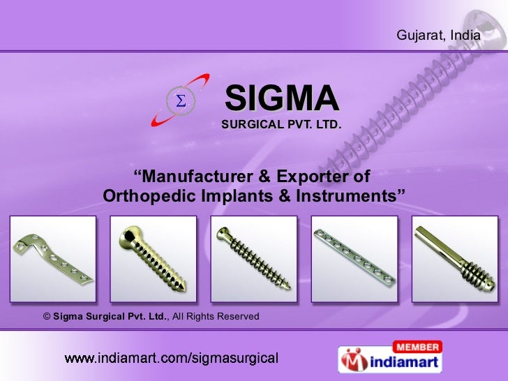 Sigma Surgical Pvt Ltd Gujarat India