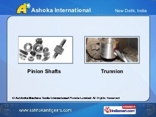 Ashoka International        New Delhi, India




Pinion Shafts           Trunnion
 