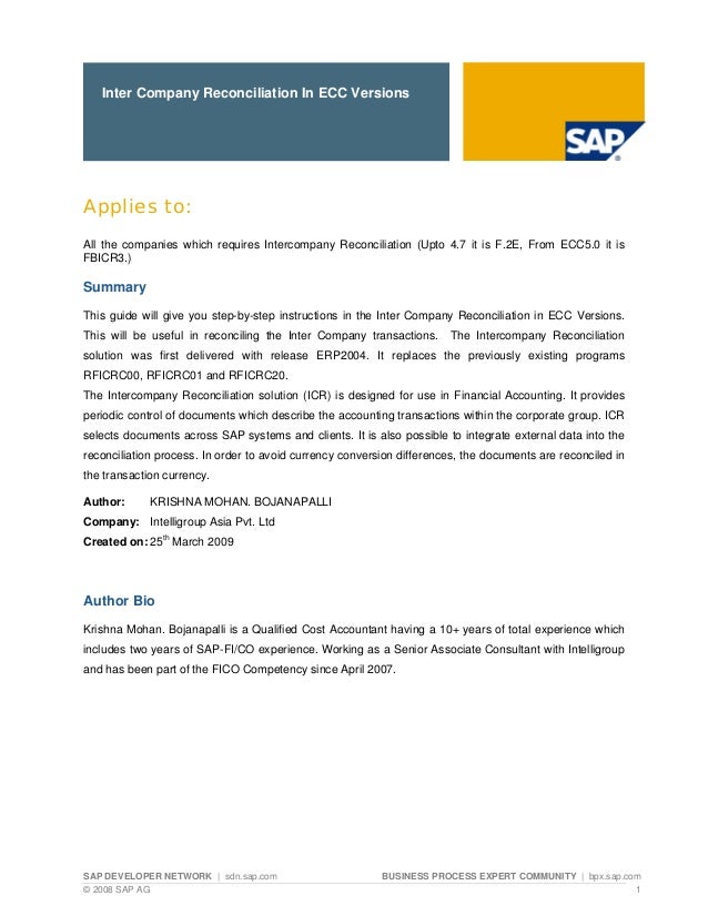 intercompany reconciliation letter company reconciliation inter SAP in intercompany reconciliation letter company reconciliation inter SAP in