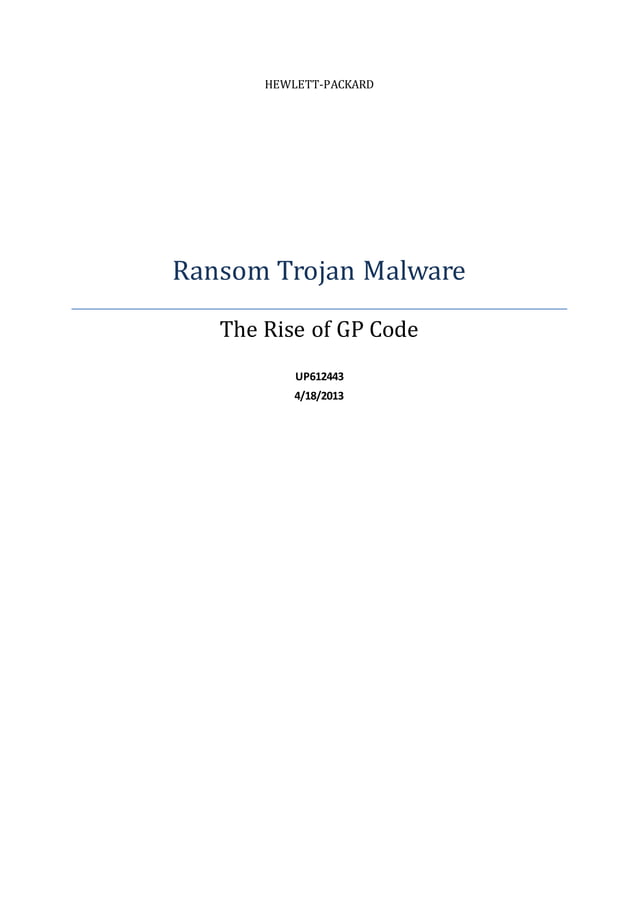Ransomware The Rise of GP Code | DOCX