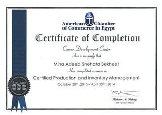 CPIM Certificate