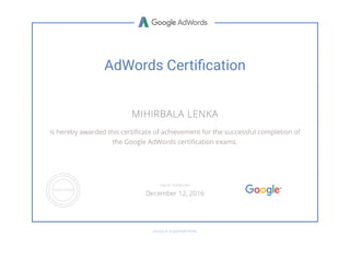 Adwords - Certification
