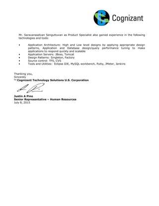 Cts - Experience Letter