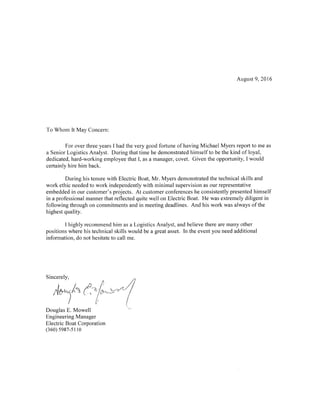 MMyers Doug Mowell Recommendation Letter