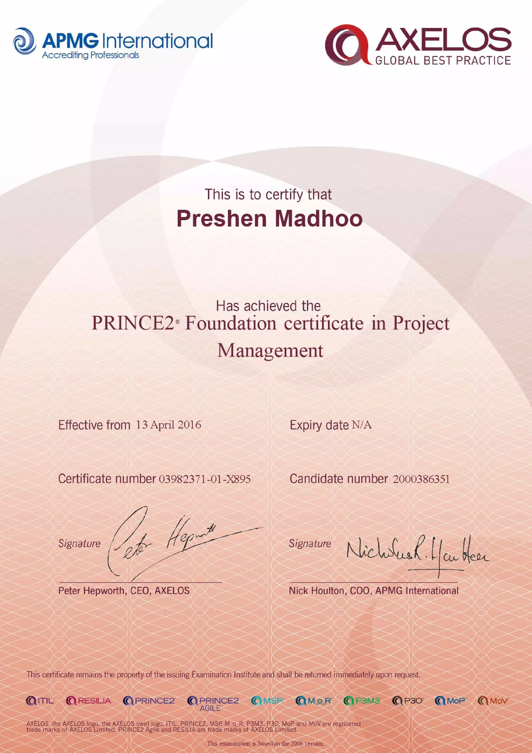 Prince2 Foundation Certificate | PDF