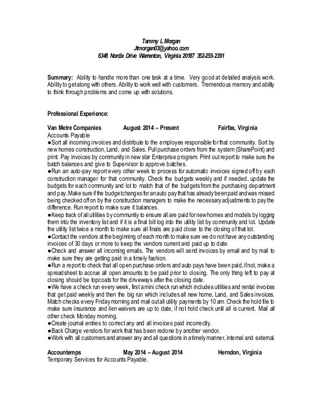 Tammy L Morgan Resume Tammy L Morgan Resume