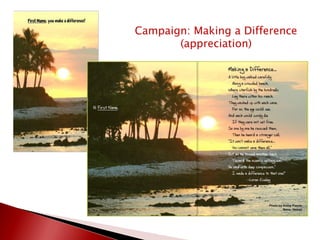 Campaign: Making a Difference
(appreciation)
 