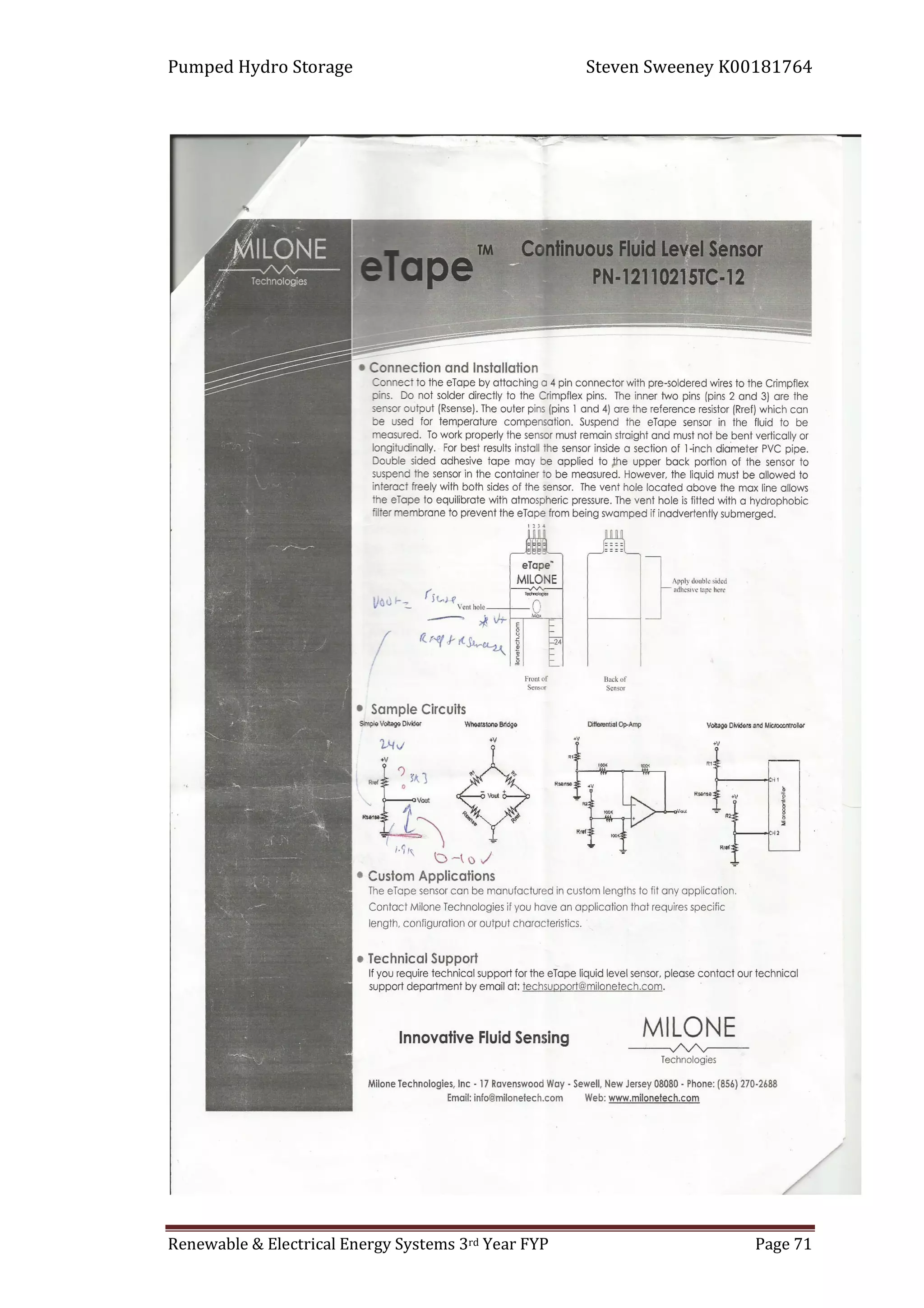 Pumped Hydro Storage Steven Sweeney K00181764
Renewable & Electrical Energy Systems 3rd Year FYP Page 71
 