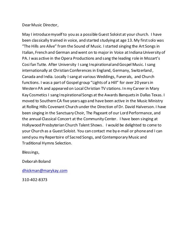 A letter with musical biography image