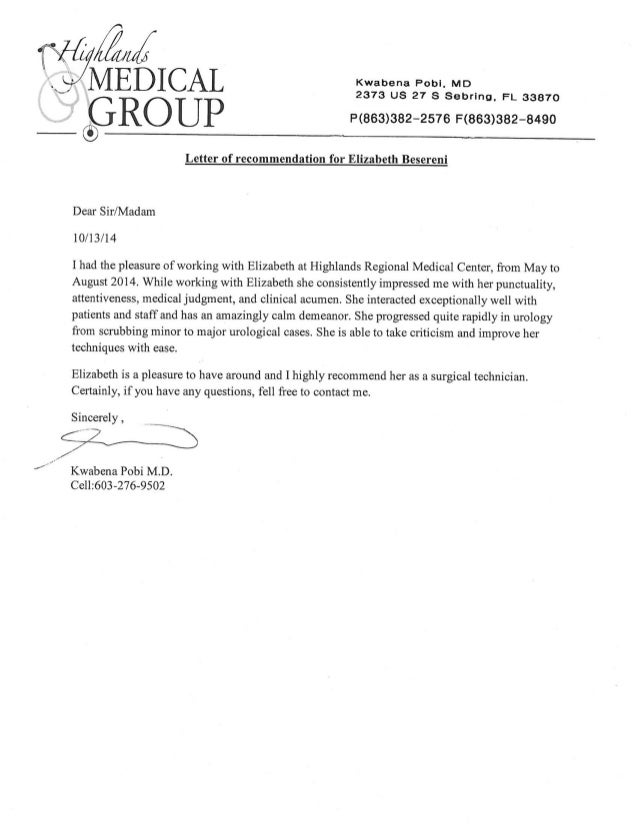 letter of recommendation for surgeon barca fontanacountryinn com letter of recommendation for surgical technician