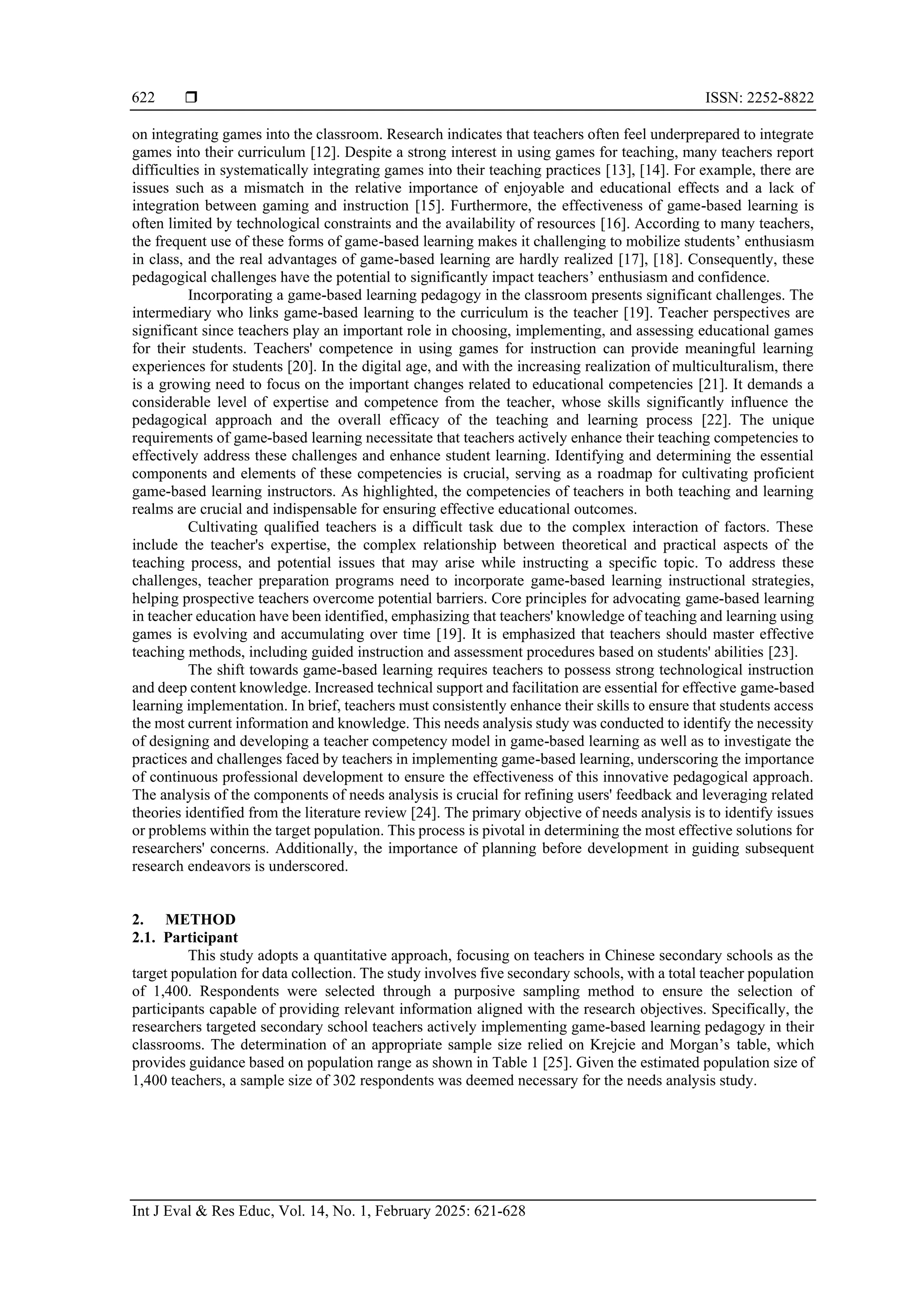 Development of a teacher competency model in game-based learning: a ...