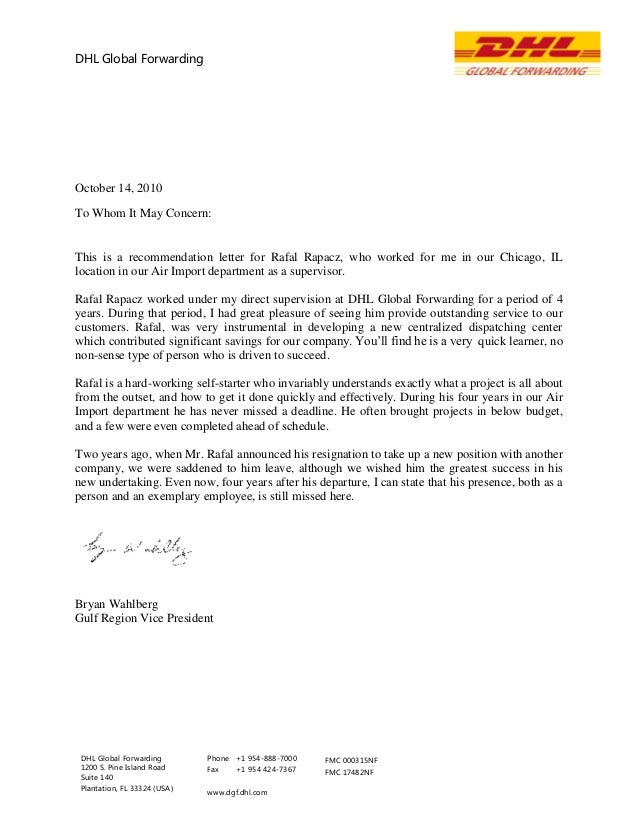 rafal letterhead dhl dhl letter