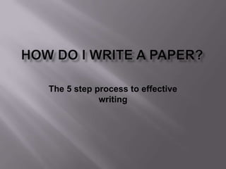 How do I write a paper? The 5 step process to effective writing 