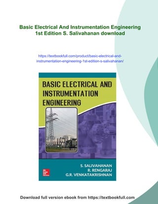 Basic Electrical And Instrumentation Engineering 1st Edition S ...