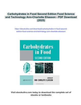 Carbohydrates in Food Second Edition Food Science and Technology Ann ...