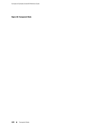 Concepts & Examples ScreenOS Reference Guide




Figure 38: Transparent Mode




100    ■   Transparent Mode
 