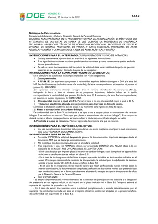 CONSEJERÍA DE EDUCACIÓN Y CULTURA                                                                                GOBIERNO DE EXTREMADURA
DATOS PERSONALES                                                                                                     