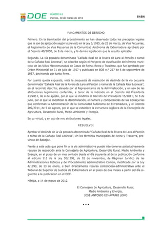 NÚMERO 63
                Viernes, 30 de marzo de 2012                                          6473




Uso compatibles
Terciario y Dotacional
Aprovechamiento medio 0,66 m2/m2
Aprovechamiento edificable total 4.958 m2
Reserva de viviendas sujetas a régimen de protección pública.100% de las viviendas.
Reserva de aparcamientos Según el Art. 74 LSOTEX y Art. 28 RPEX

SECTOR DE SUELO URBANIZABLE. SECTOR 6 “DOTACIONAL”.
Unidad de actuación en Suelo Urbanizable. U.A. 1- S6. (coincidente con el Sector 6)
Superficie Bruta de la Unidad de Actuación 36.408 m .
APROVECHAMIENTO
Edificabilidad máxima (no lucrativa) 1 m /m .
Aprovechamiento edificable total 0 m .
Densidad máxima de viviendas 0 Viv./Ha.
Número máximo de viviendas 0
CESIONES: LOCALES Y EQUIPAMIENTOS
Superficie para viales 12.109 m
Espacios libres de dominio y uso públicos 0 m
Equipamiento uso Educativo 14.883 m
Equipamiento uso Sanitario-Asistencial 9.416 m
% Cesión aprovechamiento lucrativo. 0 %
Sistema de Actuación recomendado Gestión Directa
TABLA DE ORDENACIÓN DETALLADA
Delimitación perimetral de la UA La definida en el plano de Ordenación detallada.
Usos pormenorizados:
Educativo
Sanitario-Asistencial
Definición Alineaciones y rasantes Las definidas en el plano de Ordenación detallada.
Retranqueos No se establecen.
Parcela mínima No se establece.
Frente mínimo No se establece.
Frente máximo No se establece.
Superficie de ocupación máxima 100 %.
Alturas 3 plantas. 10 m.
Volumen edificable No se establece.
Viarios Resto de viarios planteados en la ordenación que no sean de carácter estructura
fijados en la documentación gráfica.
Reserva de plazas de aparcamiento 139 + 8 adaptadas.
20 dot.
TABLA DE ORDENACIÓN ESTRUCTURAL
Clasificación del Suelo: Suelo Urbanizable con ordenación detallada incorporada.
Perímetro del Sector y Unidad de Actuación La indicada en el plano de ordenación estructural.
Usos global
Dotacional (Público)
Usos compatibles
Ninguno
Aprovechamiento medio 0 m /m .
Aprovechamiento edificable total 0 m .
Reserva de viviendas sujetas a régimen de protección pública 0 %.
Reserva de plazas de aparcamiento 0




                                           •••
 