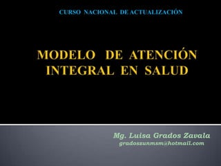 CURSO NACIONAL DE ACTUALIZACIÓN




             Mg. Luisa Grados Zavala
               gradoszunmsm@hotmail.com
 
