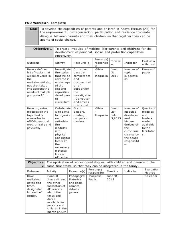 fsd workplan template 1 work plan templates