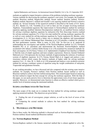 A NEW STUDY TO FIND OUT THE BEST COMPUTATIONAL METHOD FOR SOLVING THE ...