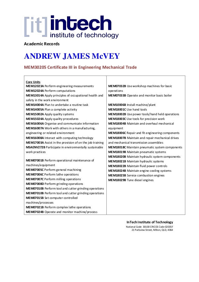 IIT2016_139 Andrew McVey Cert 3 in Engineering