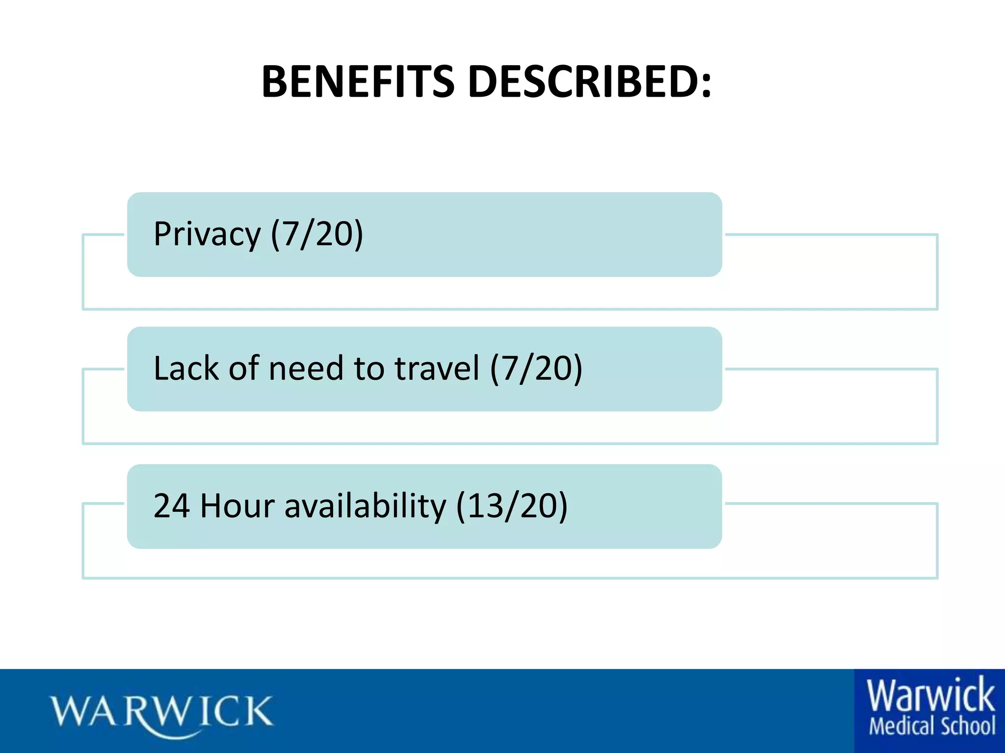 BENEFITS DESCRIBED: