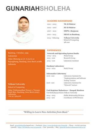 [Resume] Gunariah Sholeha | PDF