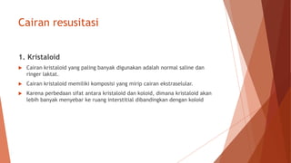 terapi cairan pada tatalaksana dehidrasi dan syok hipovolemik serta ...