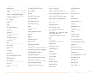 U of A/Tech Launch Arizona
Universal Avionics
University of Arizona - Information Technology
Services
University of Arizona Career Services (Phoenix)
University of Arizona Executive Education
University of Arizona STEM Learning Center
Vangtel Offshoring Solutions
Wolf & Sultan P.C.
World View Experience
PHOENIX
#vidit
100th Monkey
2705 Medina Properties LLC
29th Drive
360 Cloud Solutions
360 Vantage
3M Electronic Solutions Division
4SmartPhone
5th Dimension Logistics, LLC.
A.M. Fadida Consulting
A1A Vista Tech
AB&R
ABcom (Applied Business Communications)
Able Engineering
Accelerance, Inc.
ACESA
ACG Arizona
ActionCOACH
addingmachine.com
ADECCO Engineering and Technical
ADI Computer Systems
Adopt Technologies
ADS Consulting
Advanced Strategy Center at Pinnacle Pea
Aeris Secure
Aerospace & Defense Forum
Aerotek
Affirmative Technology Group
AIS (American Internet Services, LLC)
Albright College
Alerion Capital Group
Alert Logic
Alerus Bank & Trust
Alion Science and Technology
ALL IN Media House, LLC.
All Star Computer Rentals
Alliance Airport Advertising
Allianz Global Investors
Alpha Performance Coaching
Amazon
Amazon Web Services
AmCheck
American Arbitration Association
American Express
Amerivitals
Answer 1
AP Professionals
Applied Microarrays, Inc.
AppointmentPlus
Apriva
APS (Arizona Public Service)
Arista Networks
Arizona Association for Economic Development
Arizona Association of Community Managers
Arizona BioIndustry Association (AZBio)
Arizona Broadcasters Association
Arizona Central Credit Union
Arizona Chamber of Commerce and Industry
Arizona Coaching and Consulting Center, LLC
Arizona Commerce Authority
Arizona Cyber Threat Alliance, Inc. (ACTRA)
Arizona Department of Education
Arizona Health-e Connection
Arizona Hispanic Chamber Of Commerce
Arizona School Boards Association
Arizona Science Center
Arizona Small Business Association
Arizona State University - Career Services
Arizona Strategic Enterprise Technology Office
Arizona Technology Enterprises
Arizona Technology Investor Forum (ATIF)
Arizona Tooling & Machining Association
Arizona U.S. Export Assistance Center - U.S.
Commercial Service Center
ARTL, LLC
Ascendum Solutions, LLC
Aspect Software
ASU - Polytechnic Campus
ASU - WP Carey School of Business
ASU -CABIT
ASU Center for Law, Science & Innov, Sandra
Day O’Connor College of Law
ASU Knowledge Enterprise Development
AT&T
ATIC
ATOMdesign, Inc.
Automated Enhancement Services
Avadium Design
Avnet Inc
Avocat Group - Arizona
Avolve Software Corp
Axosoft, LLC
Axtria, Inc.
AZ Chapter of SIM
AZ Tech Beat
AZSBDC Network
B2B CFO
B3 Strategies
Barracuda Networks
Base Commerce
BDO Seidman, LLP
BeachFleischman
Beazer Homes
BestCompaniesAZ.com
Beyond 20
BeyondTrust
Big Lake Software, LLC.
BillingTree
BioAccel
Biz Data Solutions
Bizzcam
Blockwise Engineering LLC
BMO Harris
Board Developer
Body Shop Nation, Inc.
Bohl Energy
Brain State Technologies
Brinkster
Brocade
Bruce Brown Catering
Brushfire Interactive
Bryan Cave
BTI Communications Group
Business & Decision, North America
Business Automation Associates, Inc.
Business Wire
C7 Data Centers
Cactus Semiconductor, Inc.
Calibrus Call Center Services, LLC.
CAN
Canal Partners, LLC
Cancer Treatment Centers of America
Cannon & Wendt Technologies
Canyon State Institute
Capable Software
Care Fund
Career Connectors
Career Evolutions
Carter Law Firm, PLLC
ANNUAL REPORT 2014 31
 