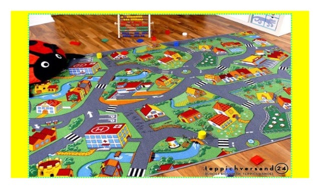 Kinder Spiel Teppich Little Village Grun 200x300 Cm