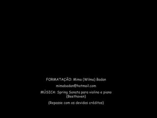 FORMATAÇÃO: Mima (Wilma) Badan [email_address] MÚSICA: Spring Sonata para violino e piano (Beethoven) (Repasse com os devidos créditos) 