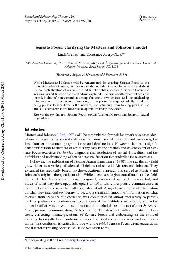 2014 03 14 Sensate Focus Clarifying The Masters And Johnson Model 146…