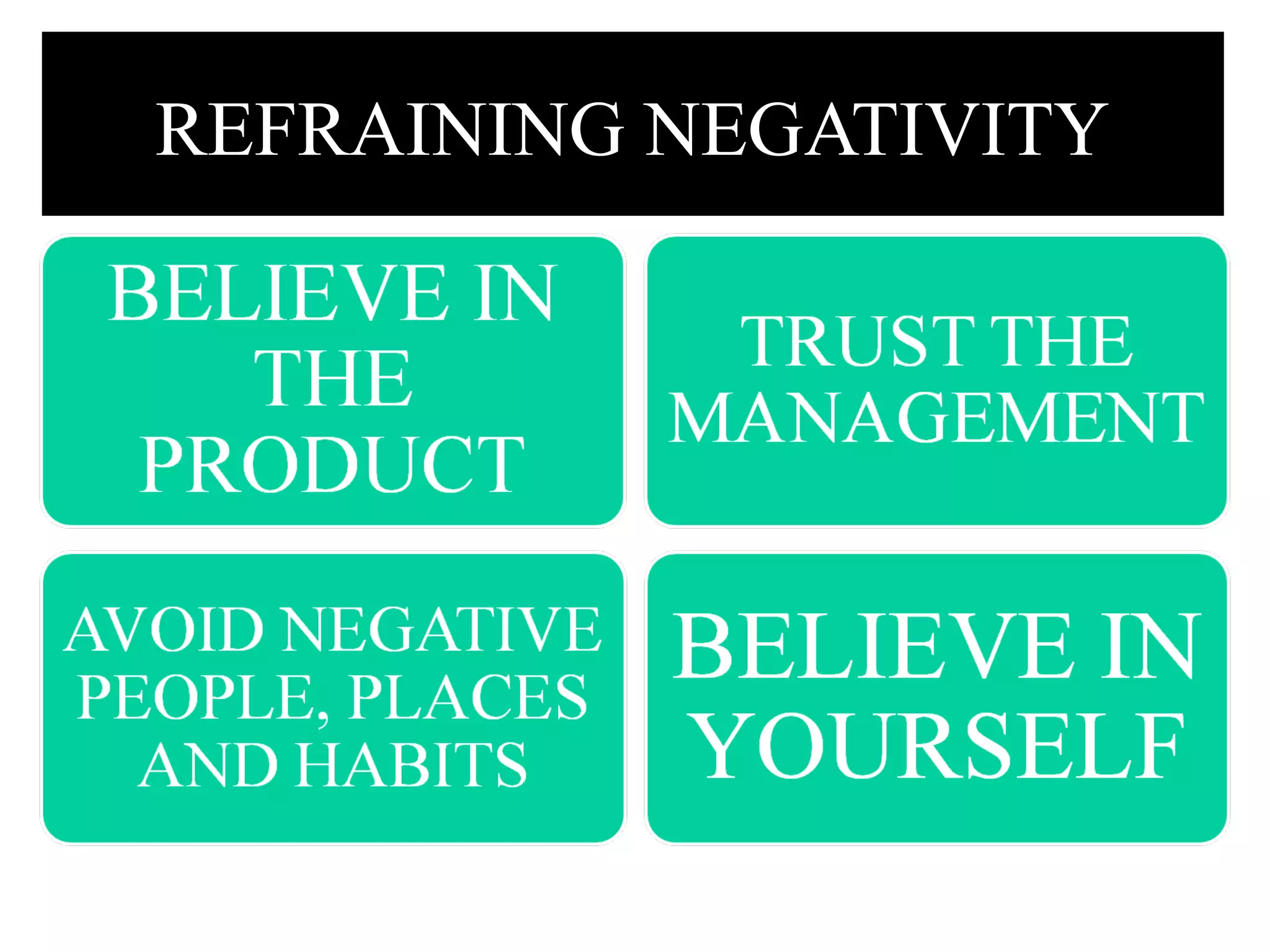 REFRAINING NEGATIVITY
 