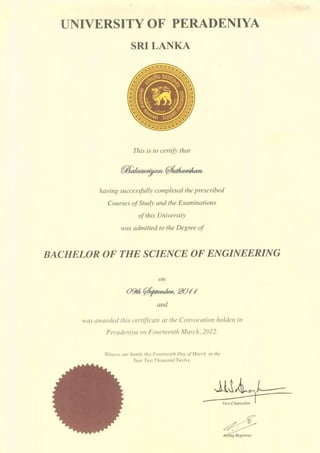 BSc Degree Certificate
