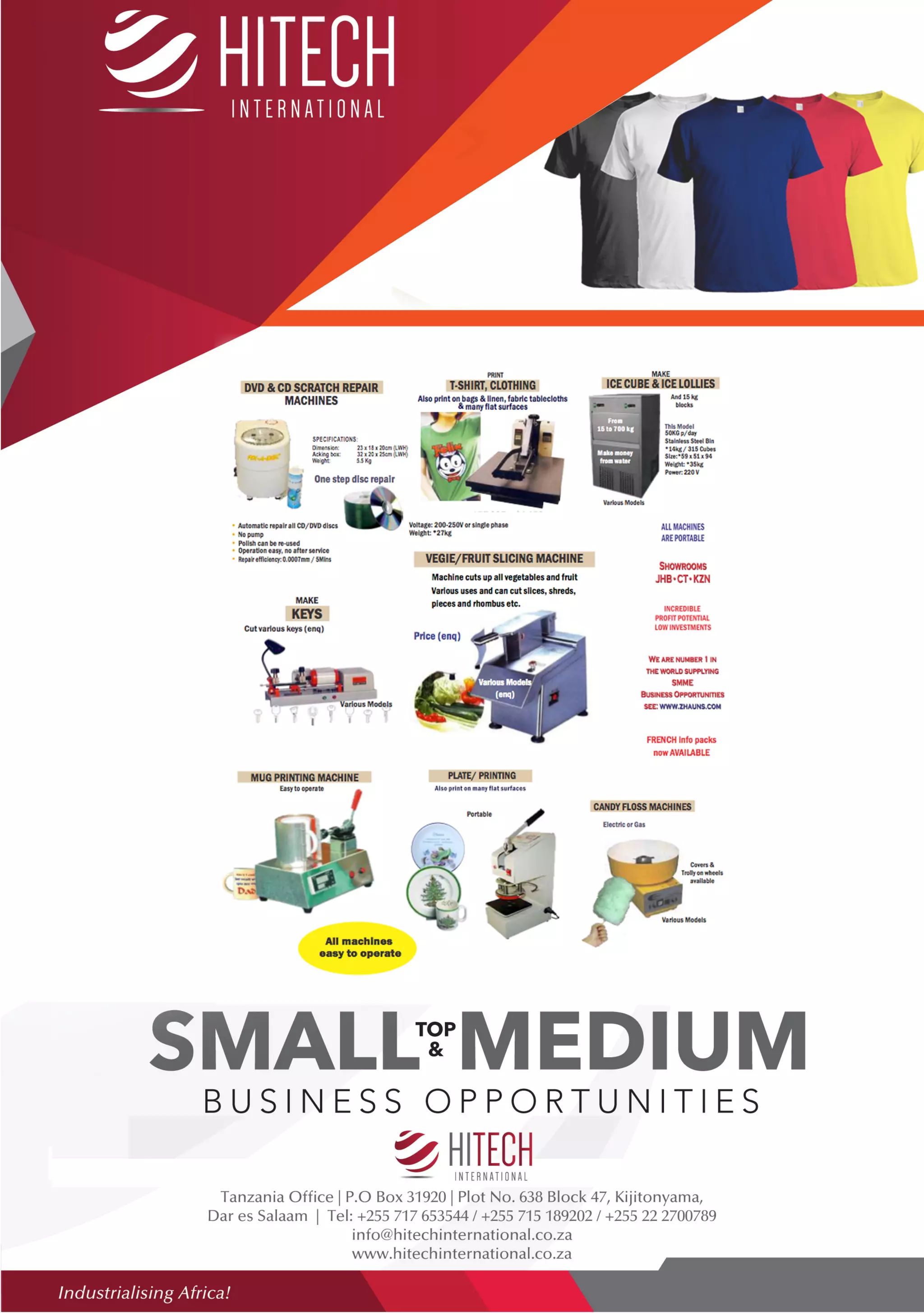 SMALL MACHINES PRICE LIST