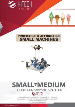 SMALL MACHINES PRICE LIST