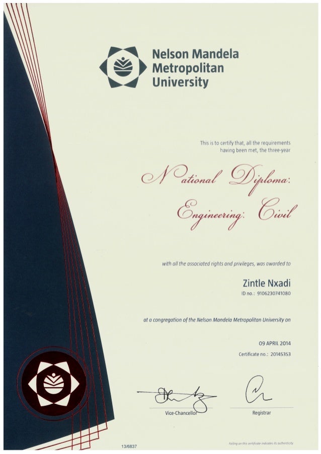 NDip Civil Engineering Certificate